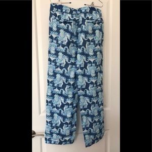 Lilly Pulitzer Blue Elephant Pants Size M